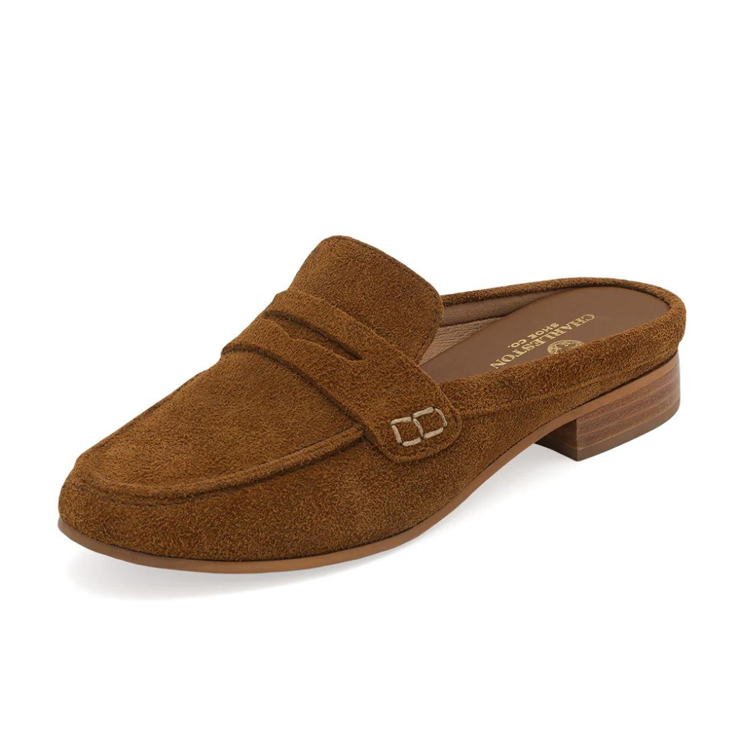 Charleston Georgia Leather Loafer Mule - Tan