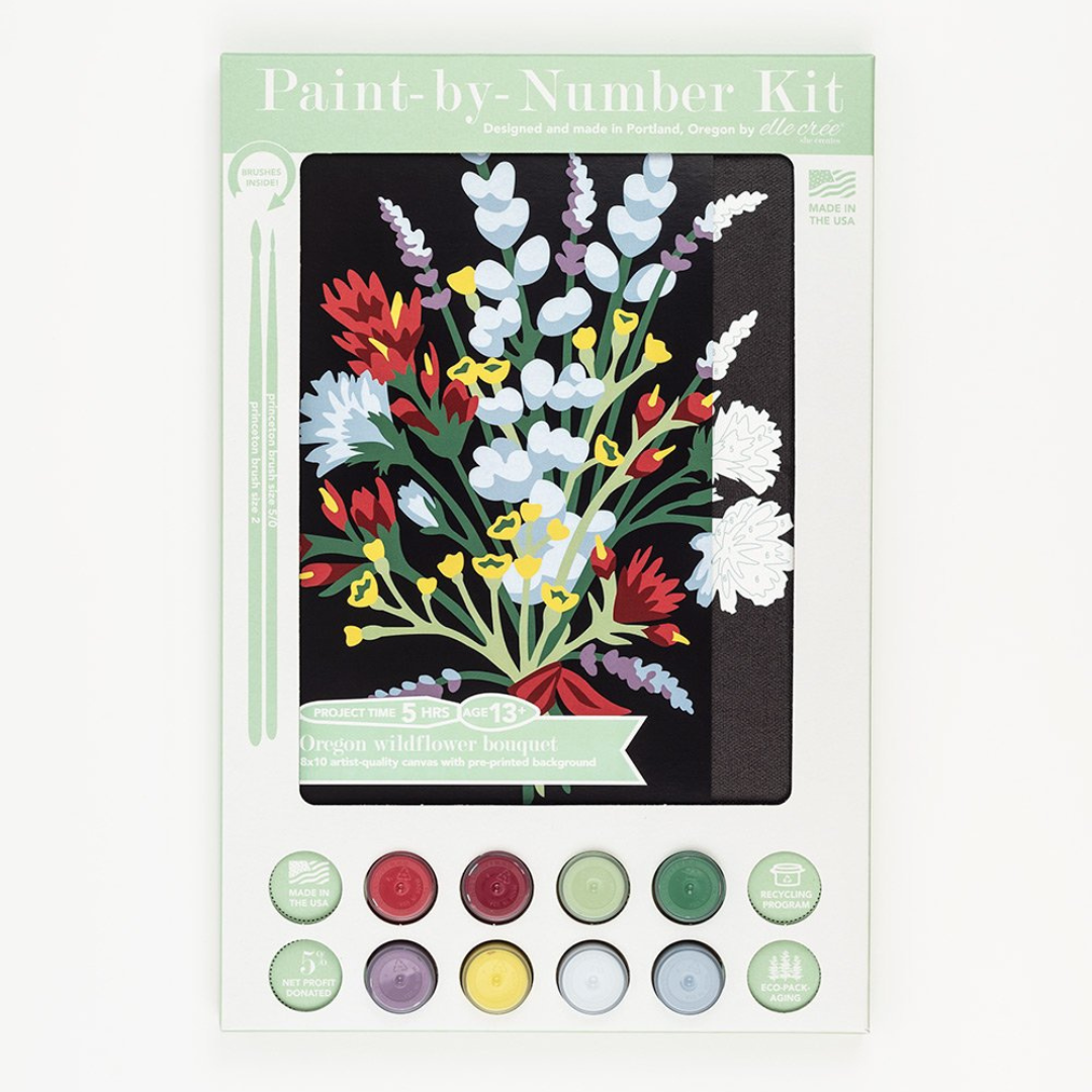 Elle Crée Paint-by-Number Kit - Oregon Wildflower Bouquet