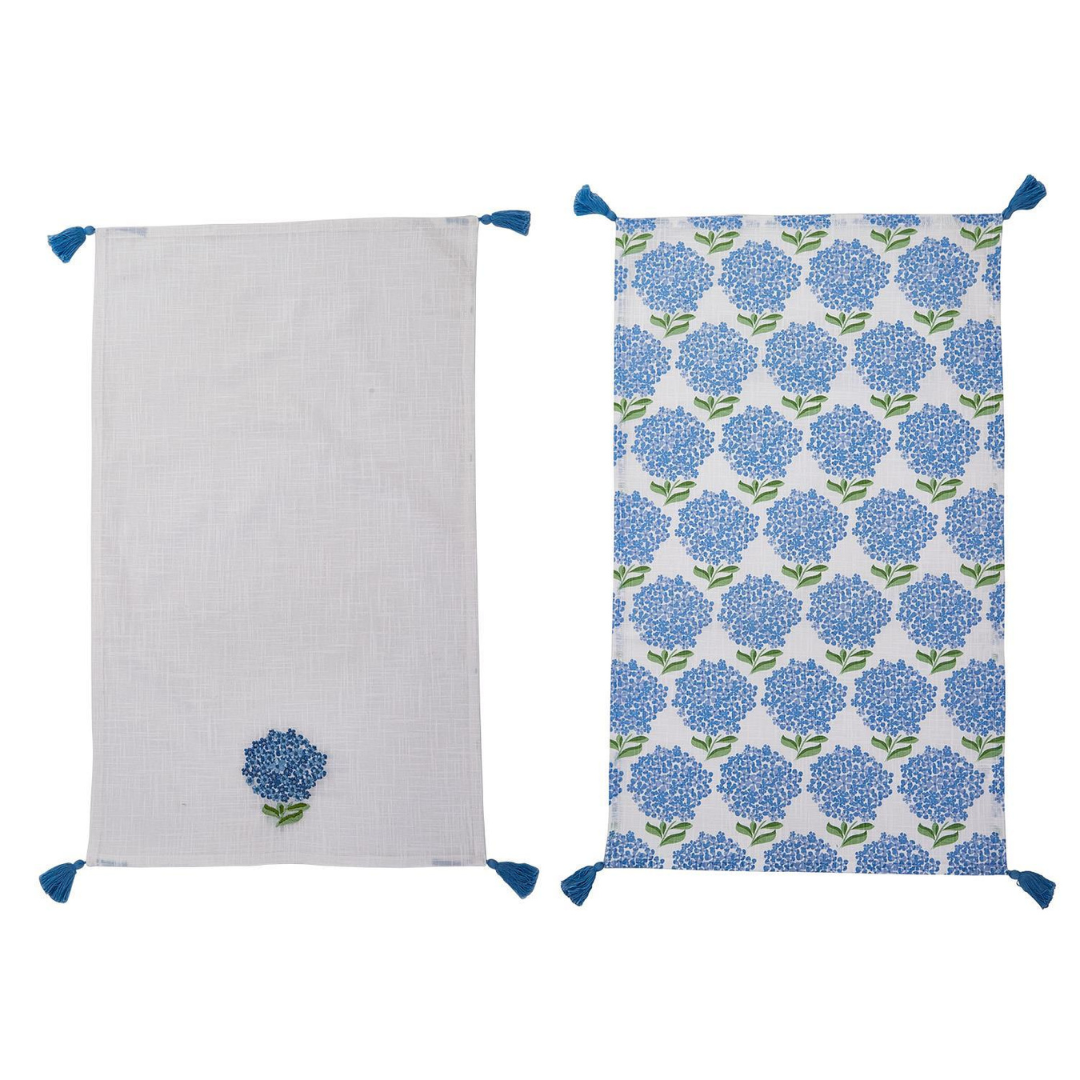 Two's Company Hydrangea Dish Towel Set