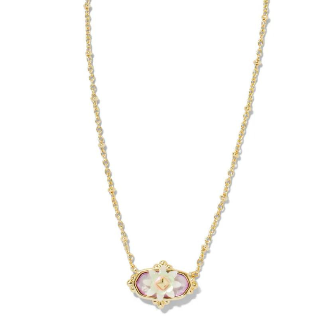 Kendra Scott Elisa Flower Petal Framed Necklace - Gold