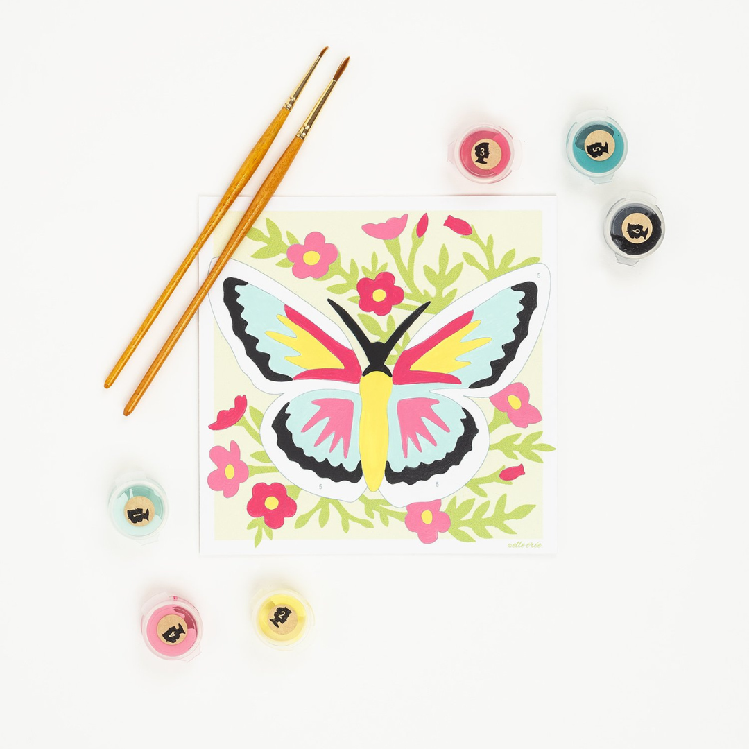Elle Crée Kid's Mini Paint-by-Number Kit - Brilliant Butterfly