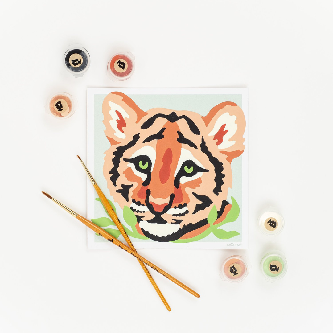 Elle Crée Kid's Mini Paint-by-Number Kit - Tender Tiger