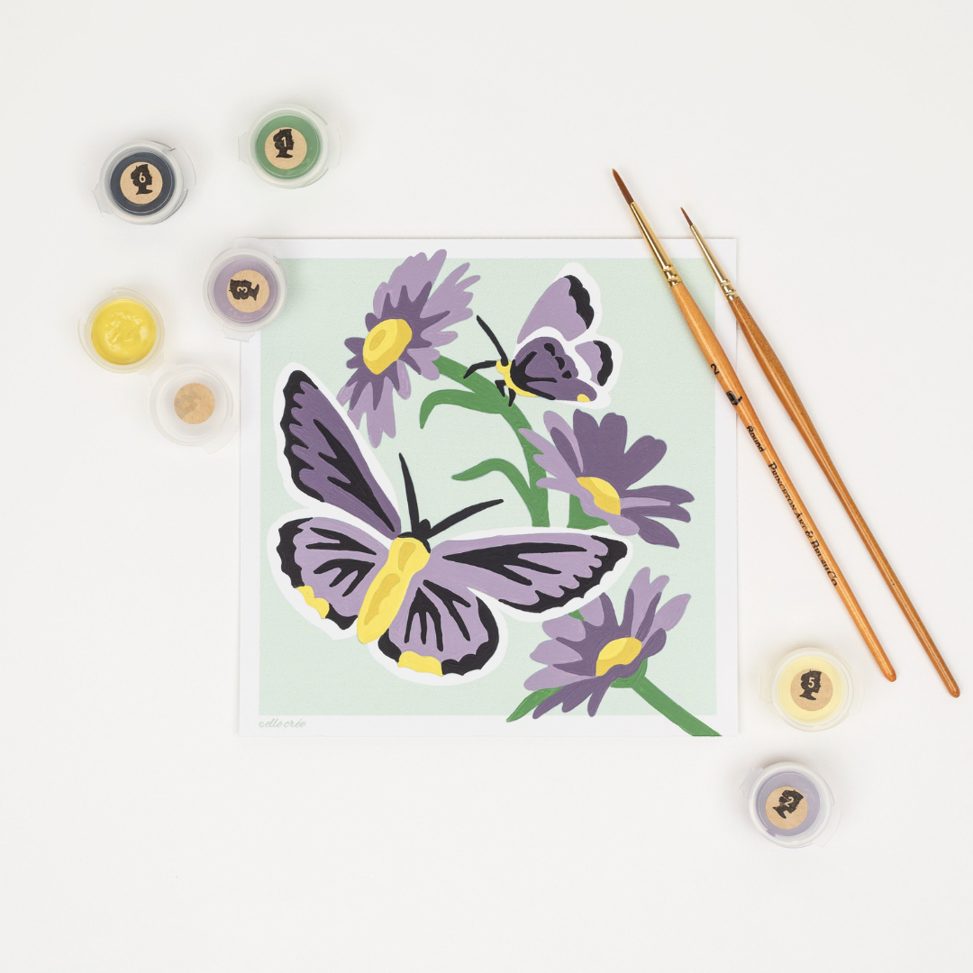 Elle Crée Mini Paint-by-Number Kit - Butterflies
