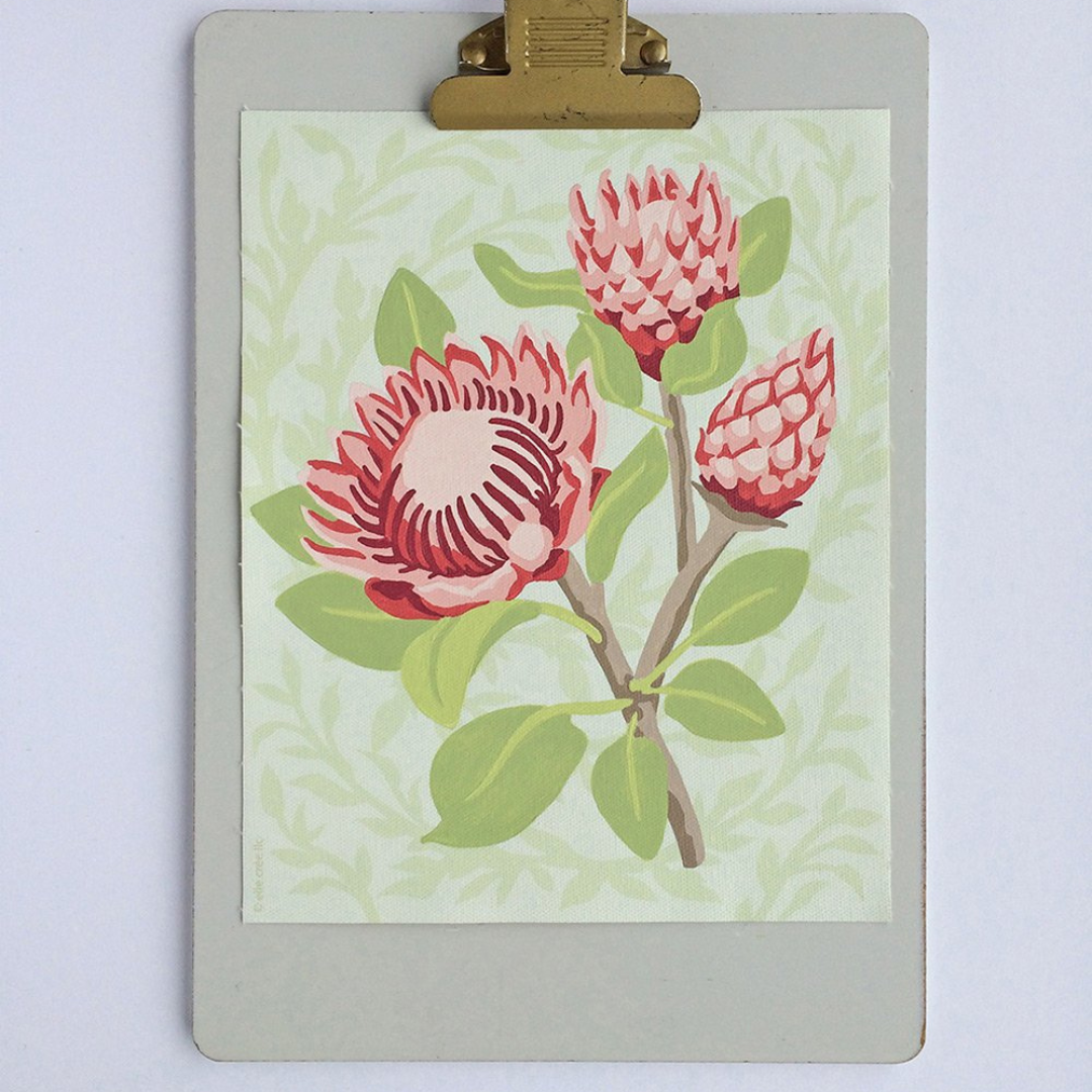 Elle Crée Paint-by-Number Kit - King Protea Blooms