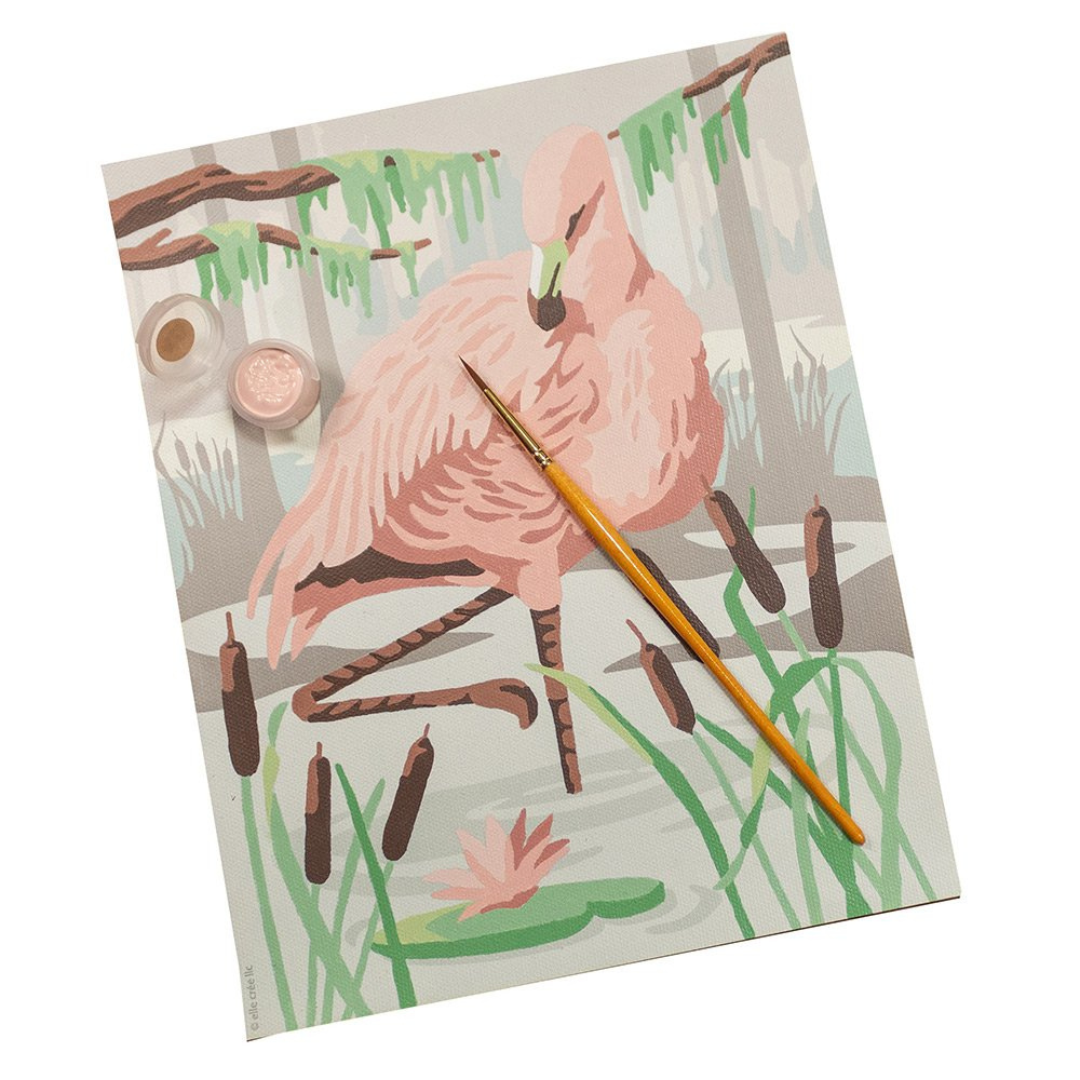 Elle Crée Paint-by-Number Kit - Flamingo in Lagoon