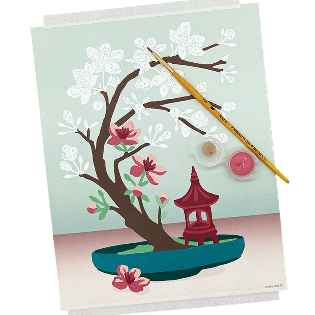 Elle Crée Paint-by-Number Kit - Cherry Blossom Bonsai
