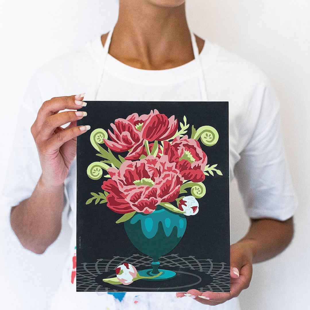 Elle Crée Paint-by-Number Kit - Peonies in Vase
