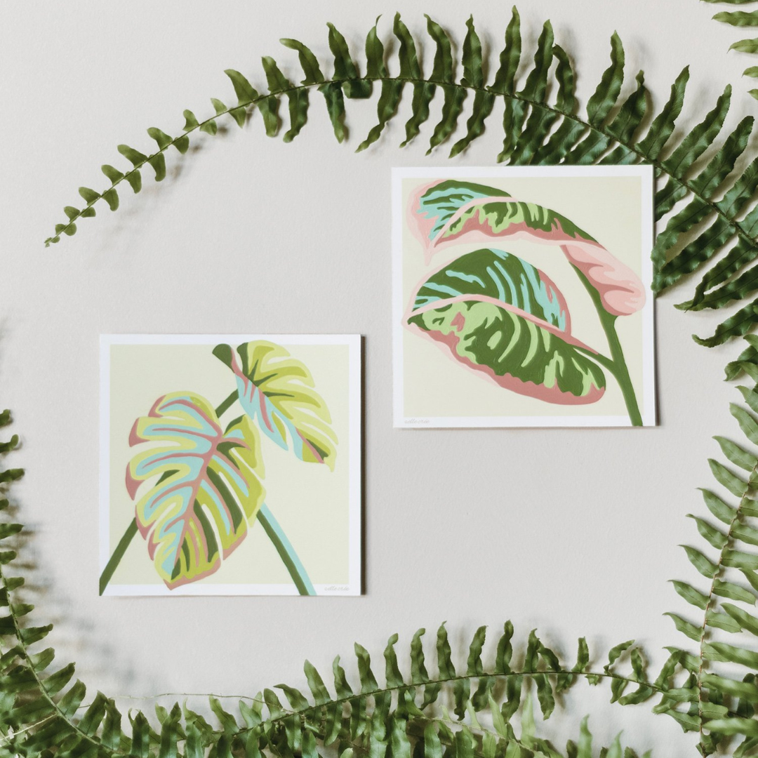 Elle Crée Mini Paint-by-Number Kit - Rubber Plant Leaves