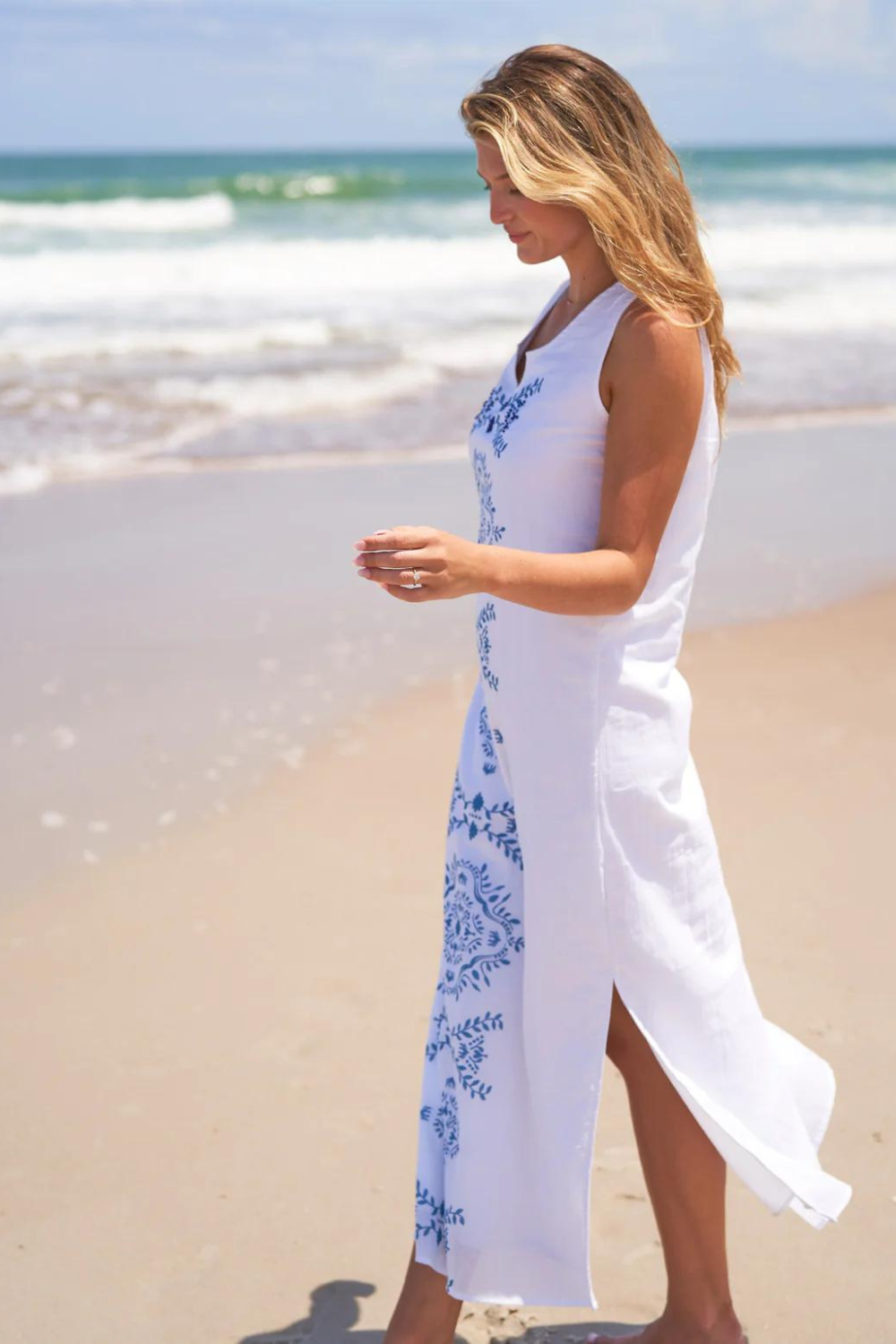 Cabana Life Side Slit Maxi Dress - White