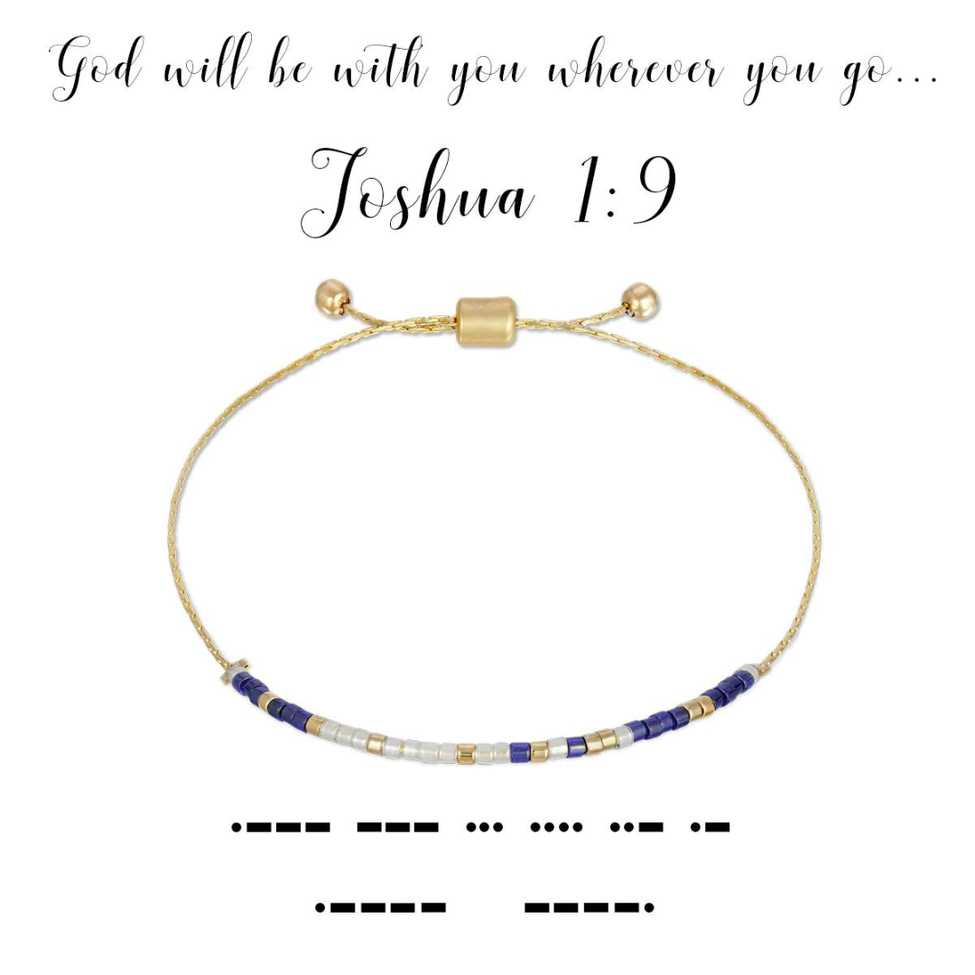 Dot & Dash Morse Code Bracelet - Joshua 1:9