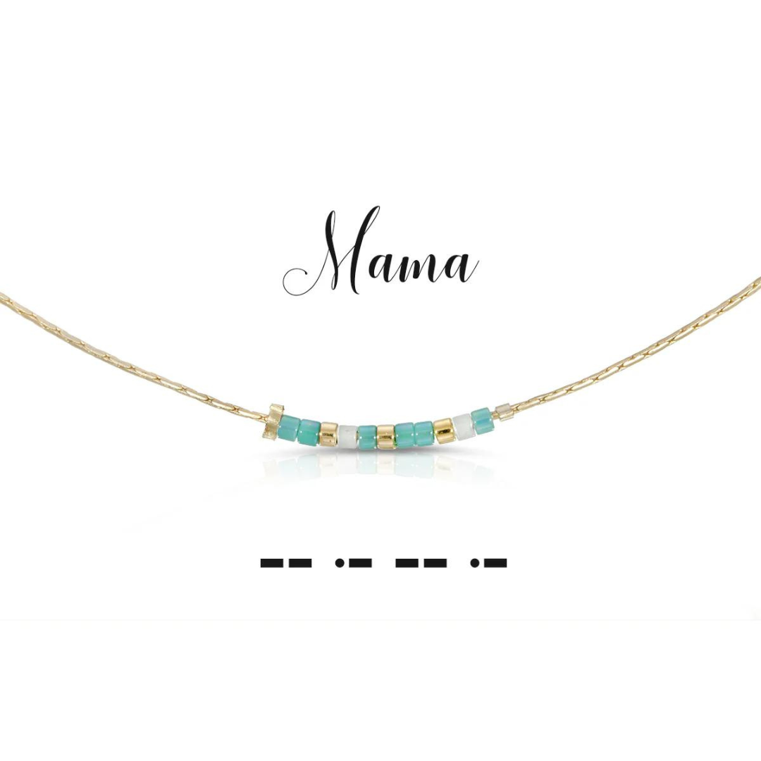 Dot & Dash Morse Code Necklace - Mama