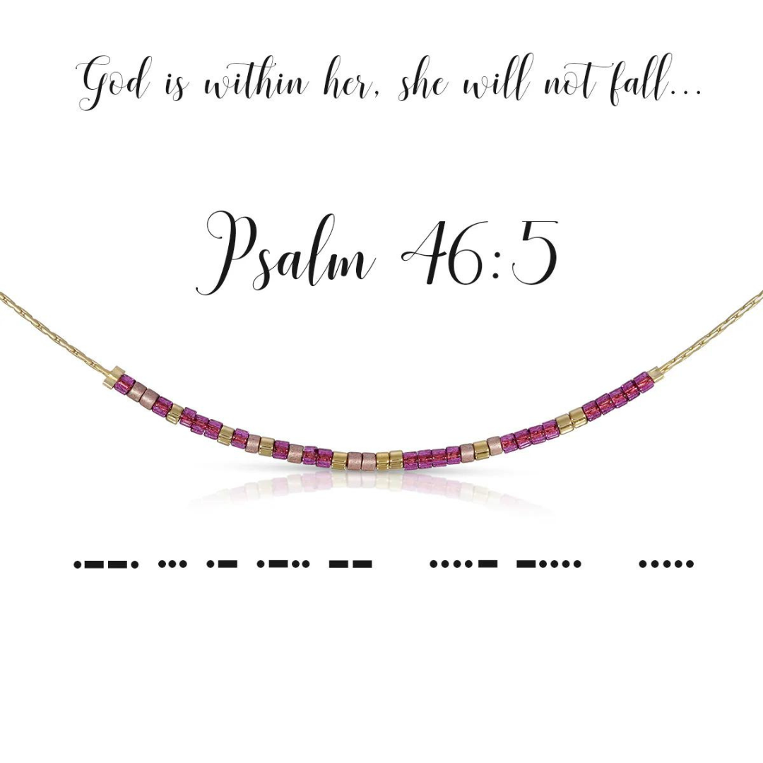 Dot & Dash Morse Code Necklace - Psalm 46:5
