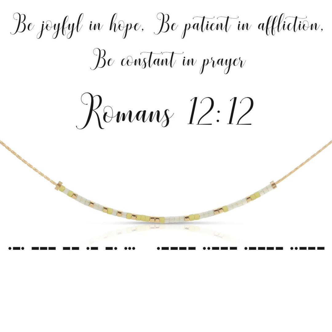 Dot & Dash Morse Code Necklace - Romans 12:12