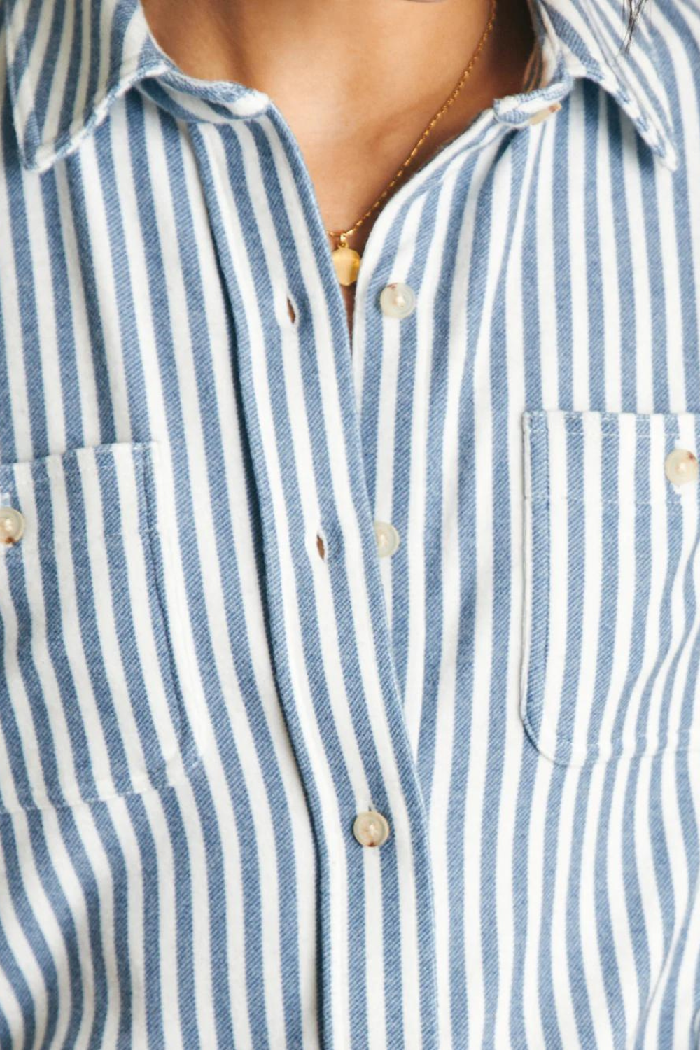 Faherty Legend Sweater Shirt - Navy Blazer Stripe