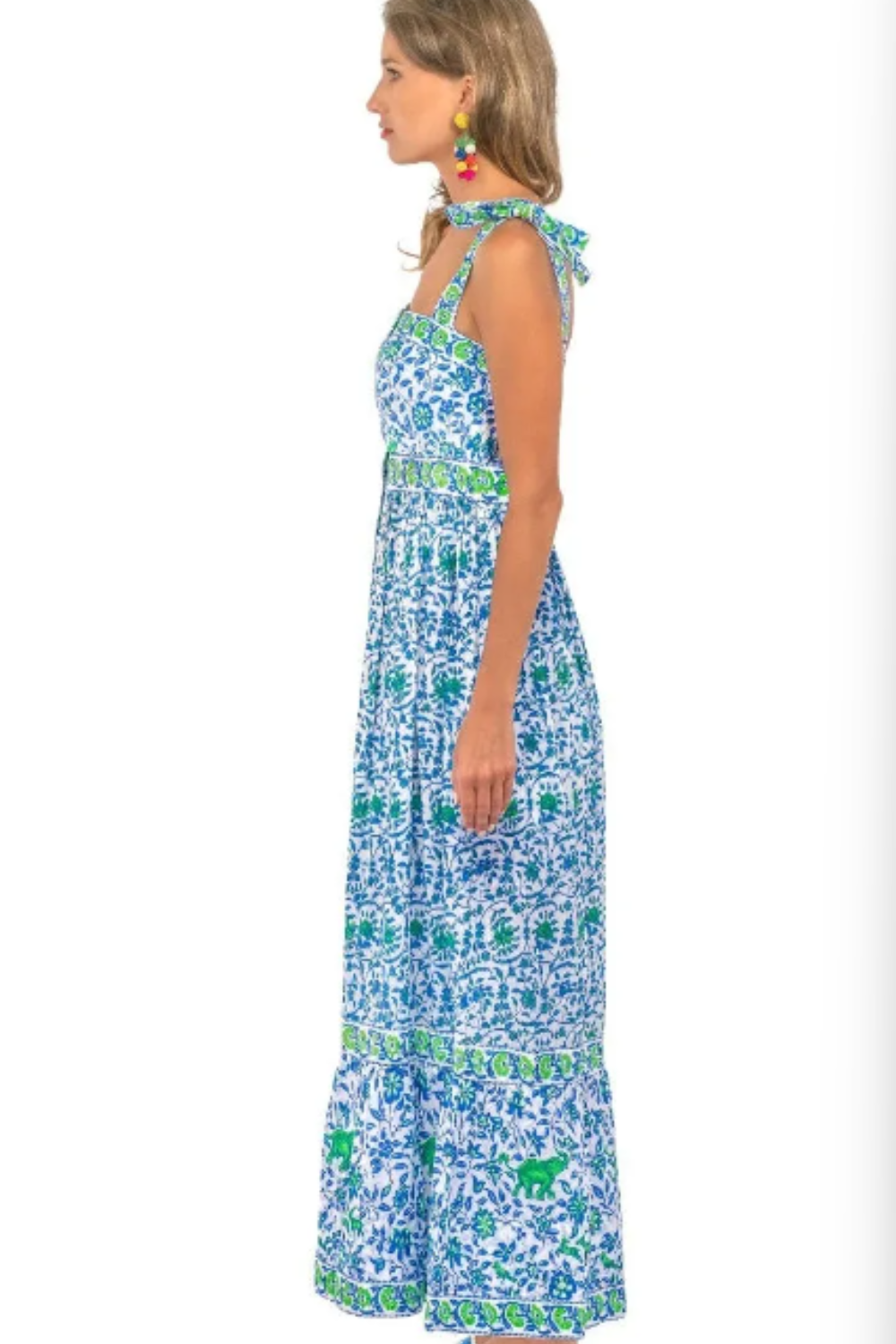Gretchen Scott Samaode East India Dress-  Blue/Kelly
