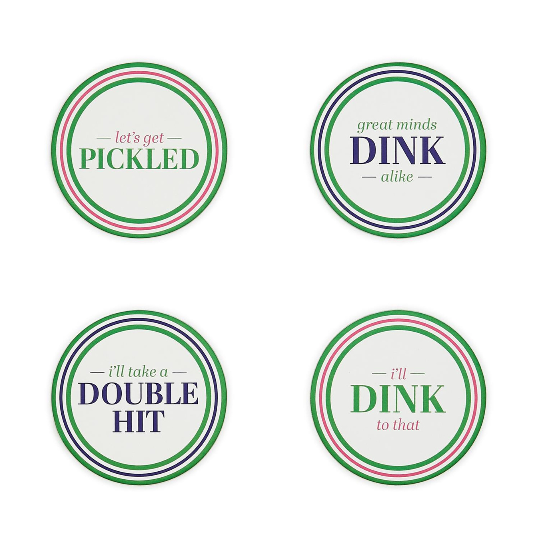 Two's Company Pickleball Paper Coasters