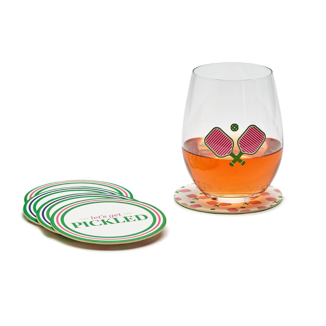 Two's Company Pickleball Paper Coasters