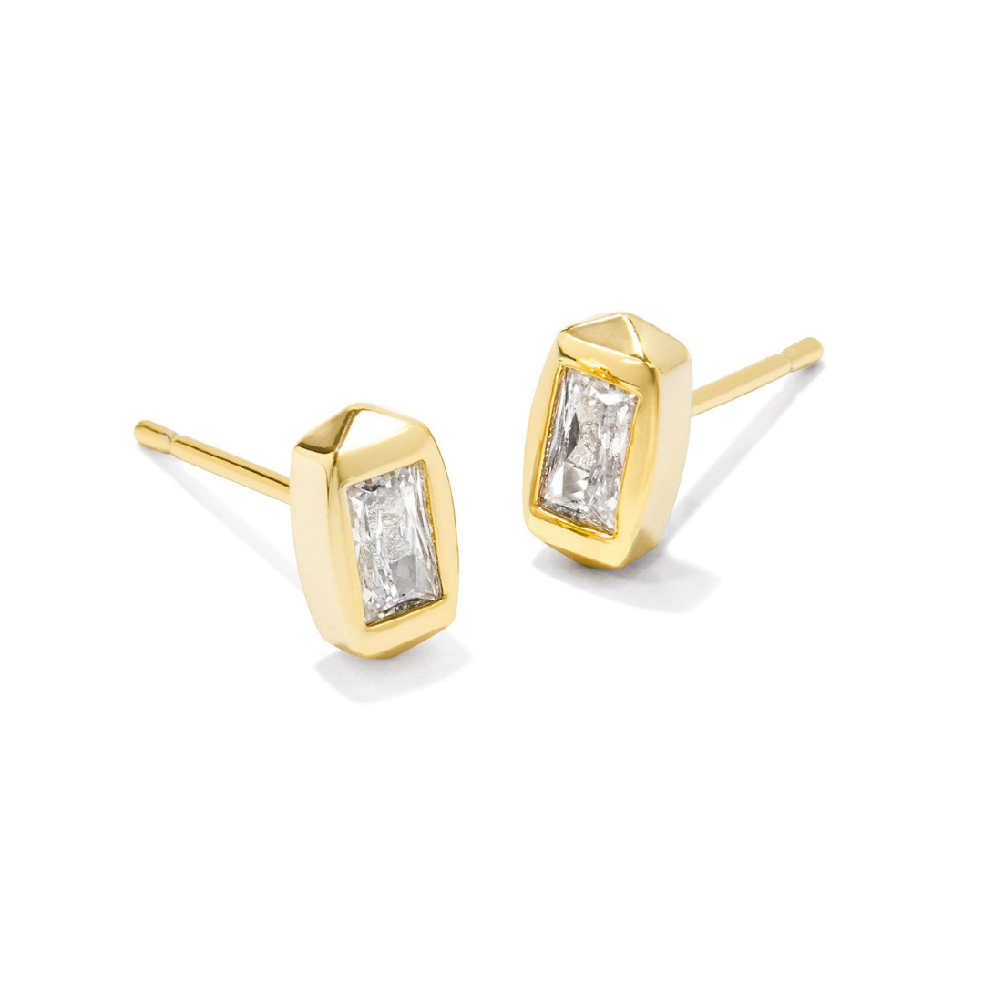 Kendra Scott Fern Crystal Stud Earrings - White Crystal