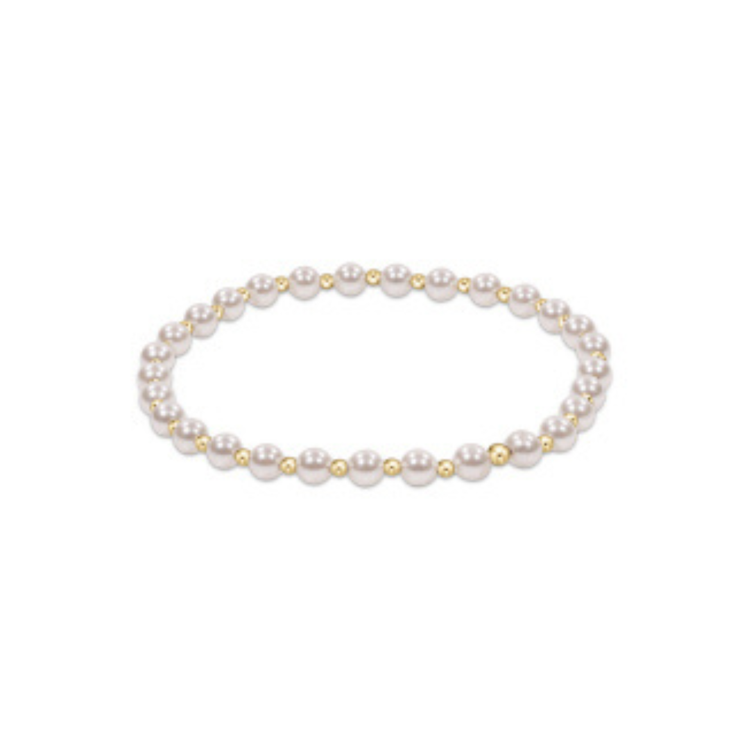 Enewton Classic Grateful Pattern 4mm Bead Bracelet - Pearl
