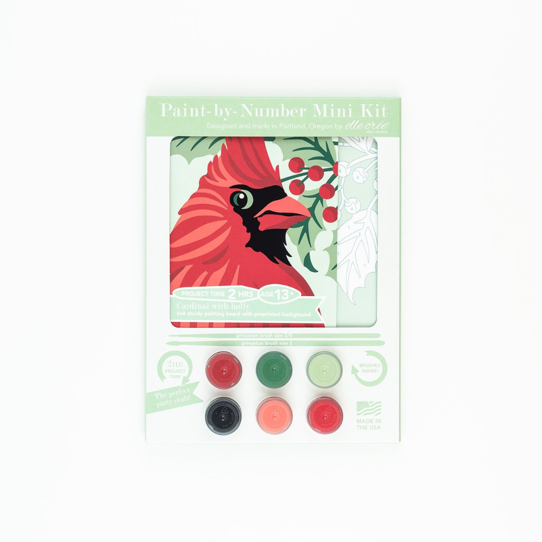 Elle Crée Mini Paint-by-Number Kit - Cardinal