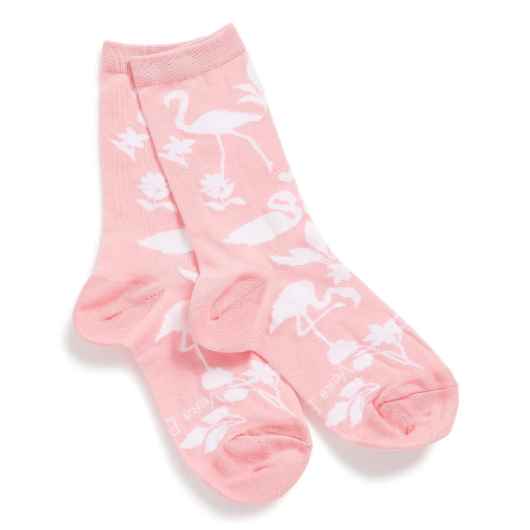 Vera Bradley Crew Socks - Flamingo Candy Pink