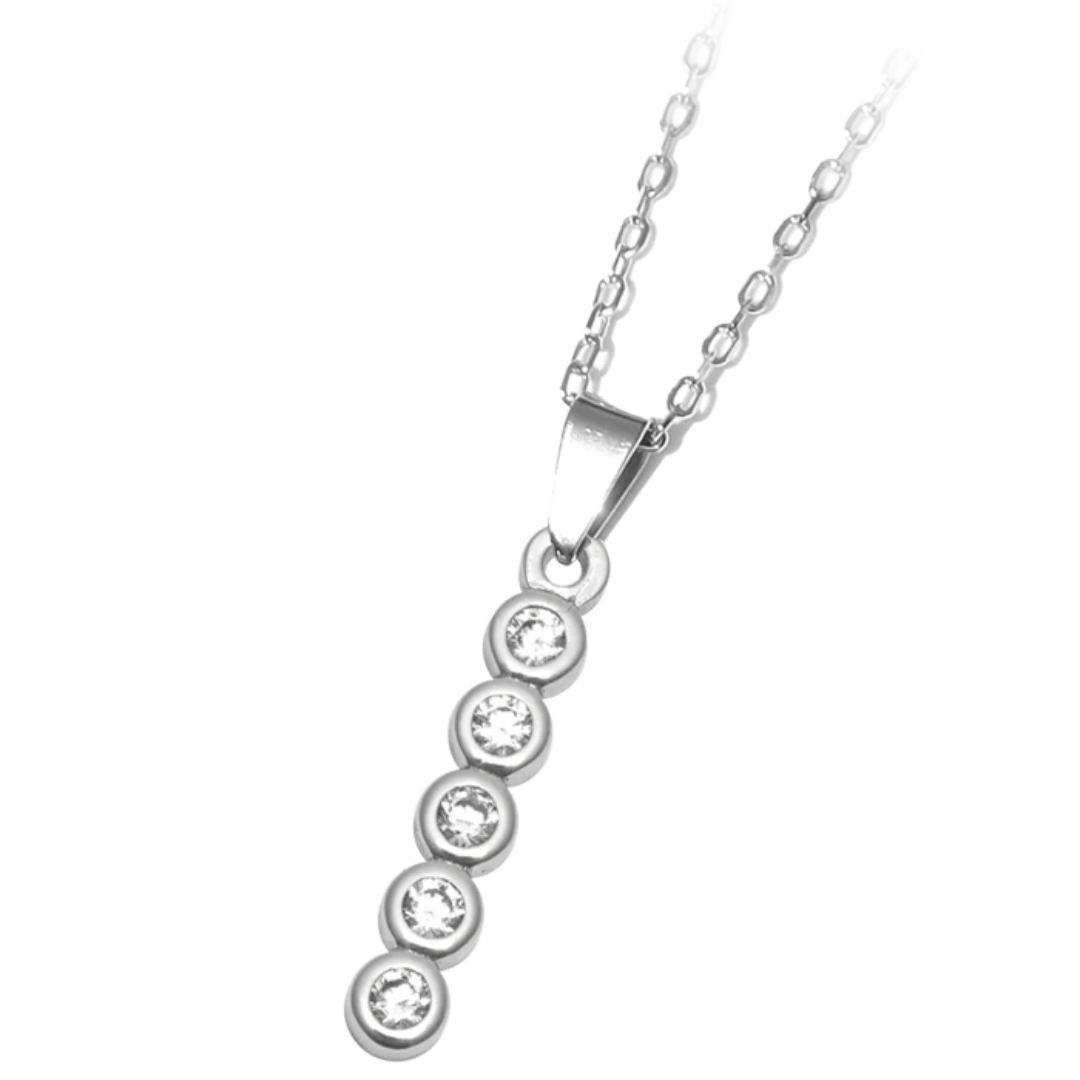 T. Jazelle Stepping Stones Necklace - Silver