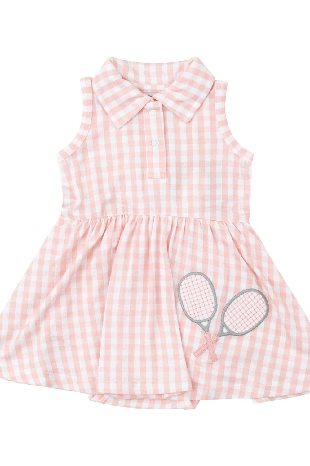 Angel Dear Tennis Tank Bodysuit Dress- Mini Pink Gingham