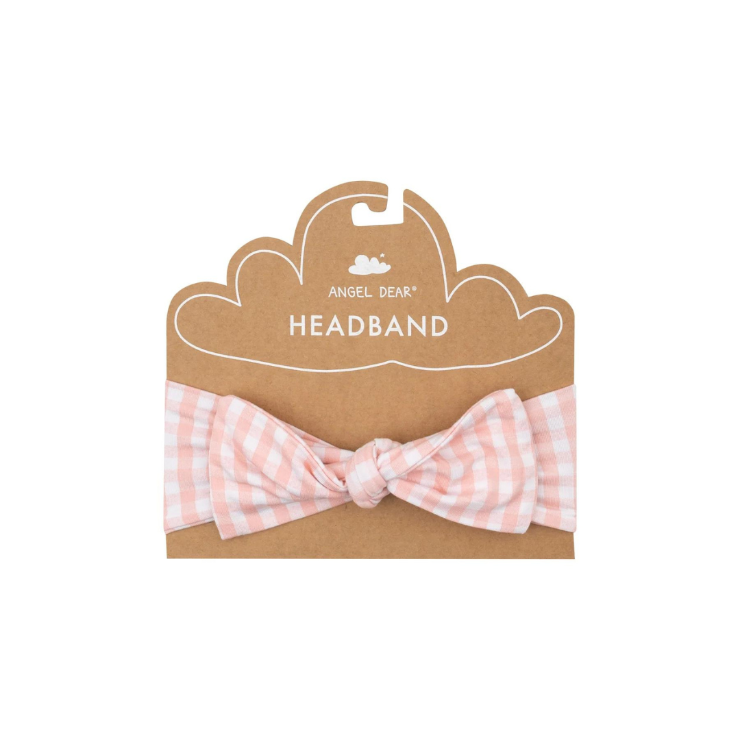 Angel Dear Headband - Mini Gingham Pink