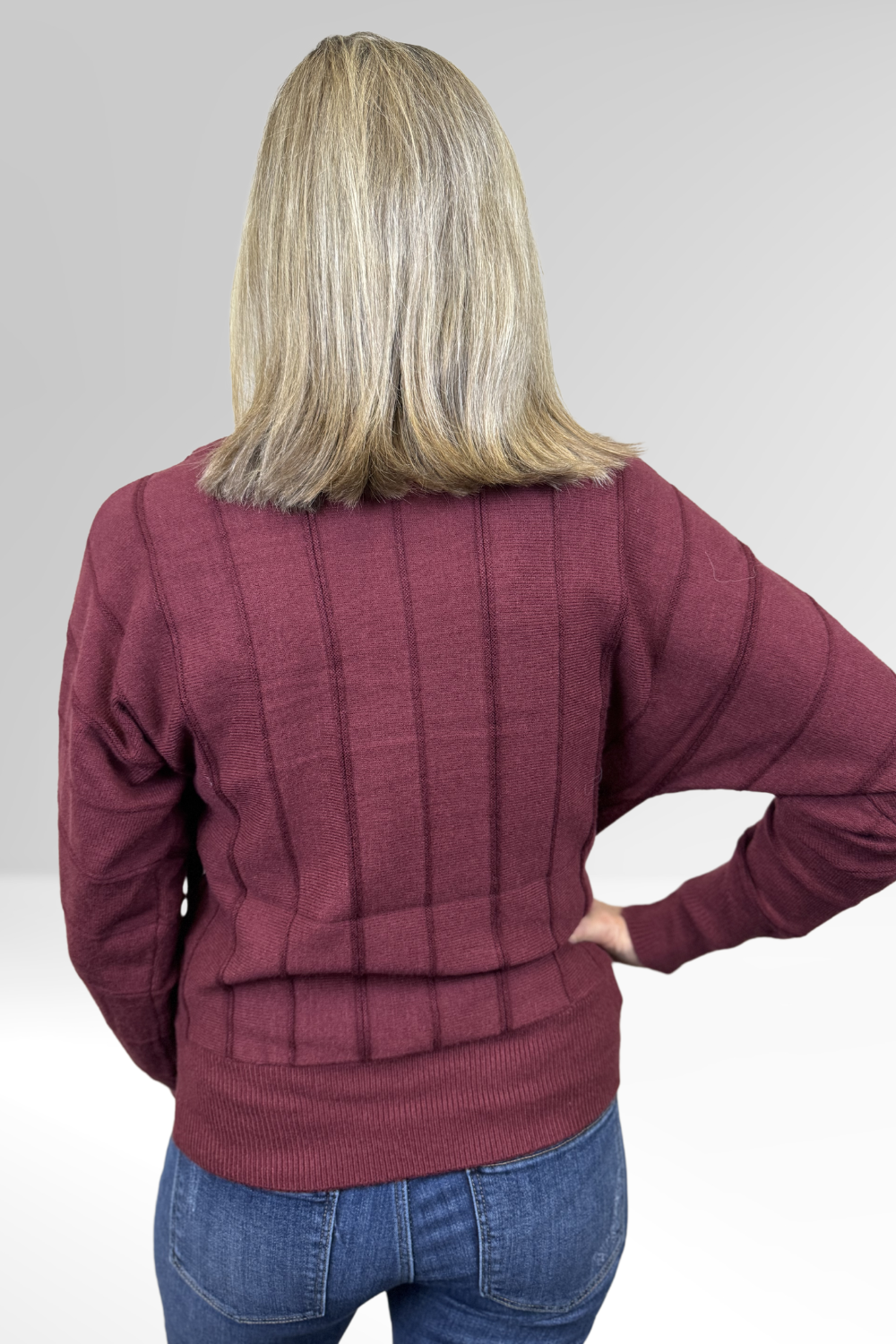 Liverpool Boat Neck Dolaman Sleeve Sweater - Dark Pinot Noir