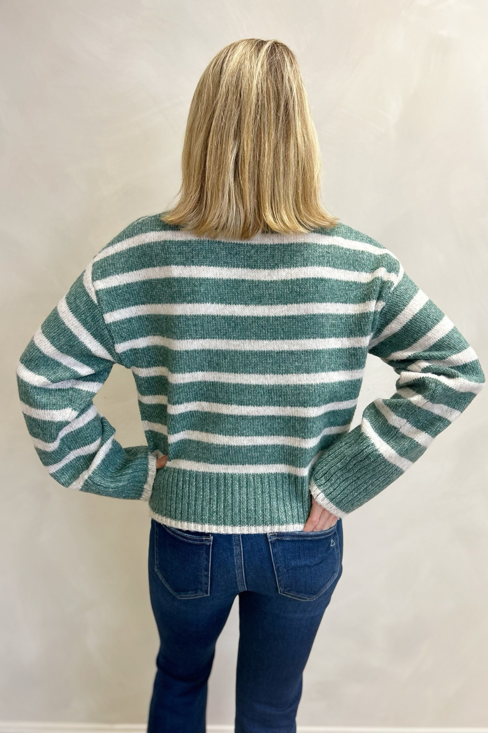 Z Supply Josephine Stripe Sweater - Palm Green