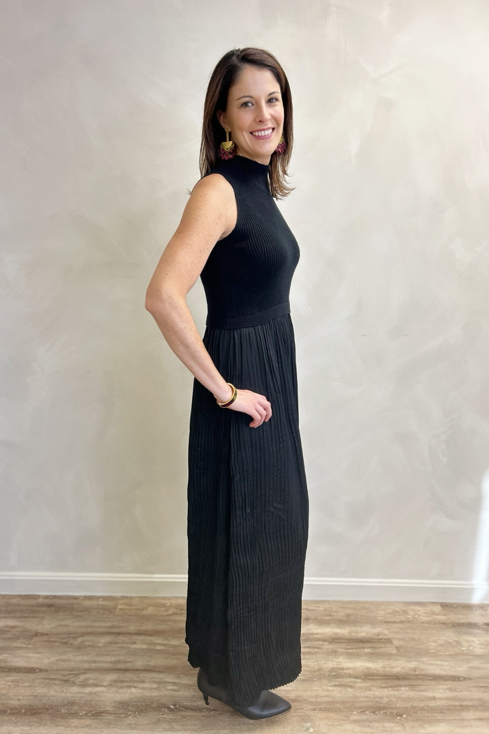 Elan Black Layered Dress