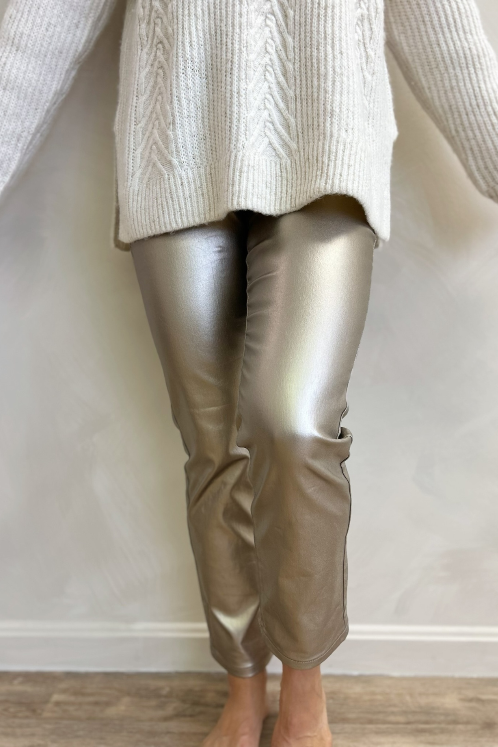 Tribal Sophia Hugging Straight Ankle Pants - Light Gold