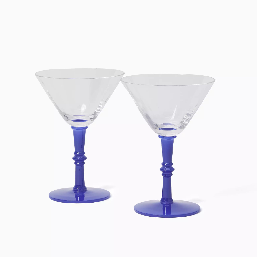 Lilly Pulitzer Martini Glass Set- Blue Stream