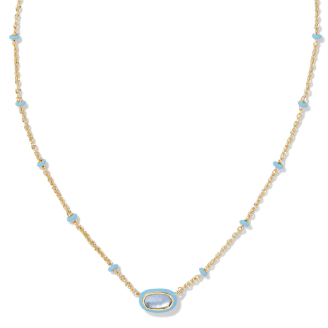 Kendra Scott Mini Elisa Enamel Frame Necklace - Gold - The Cottage