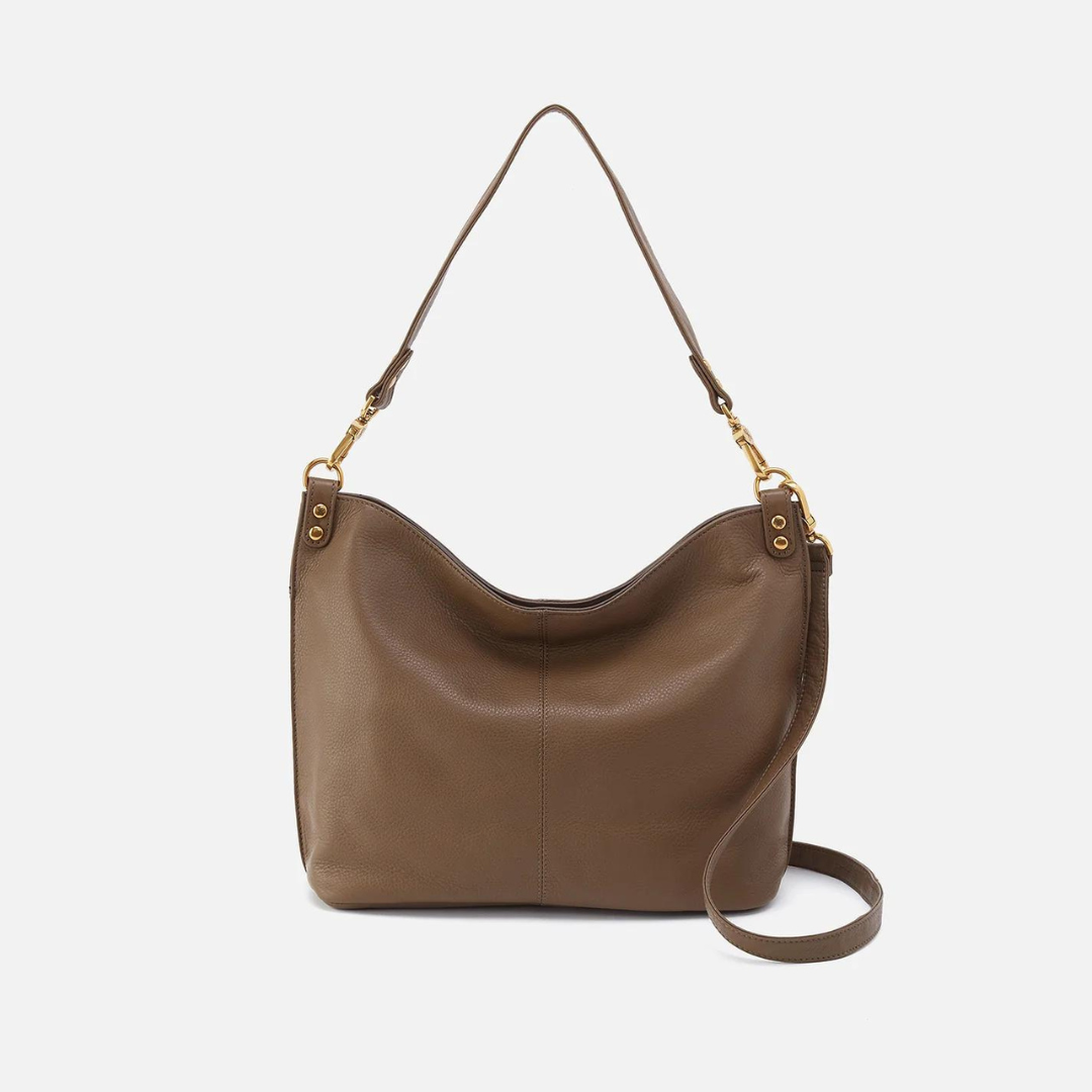 Hobo Pier Shoulder Bag Pebbled Leather - Dark Elm