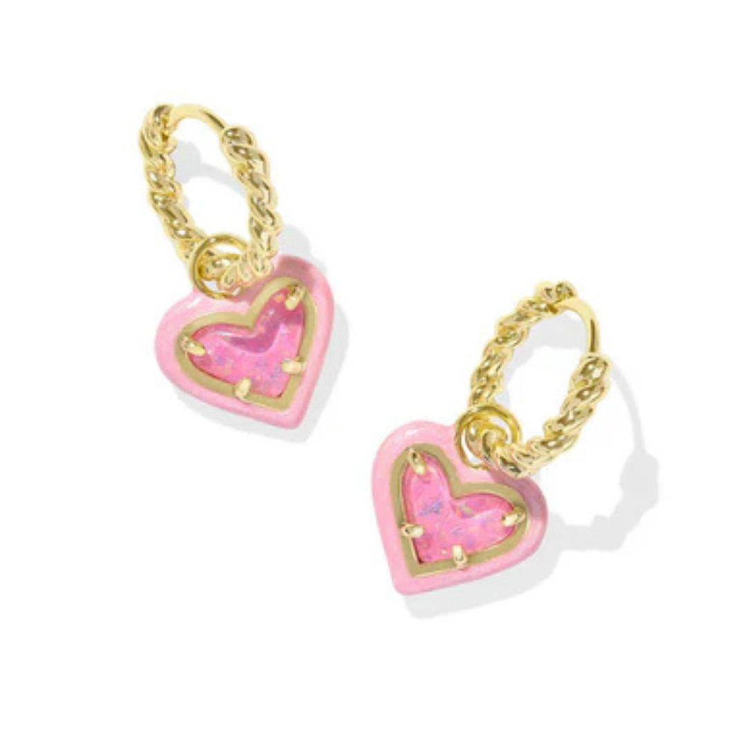 Kendra Scott Ari Heart Enamel Frame Huggie Earrings