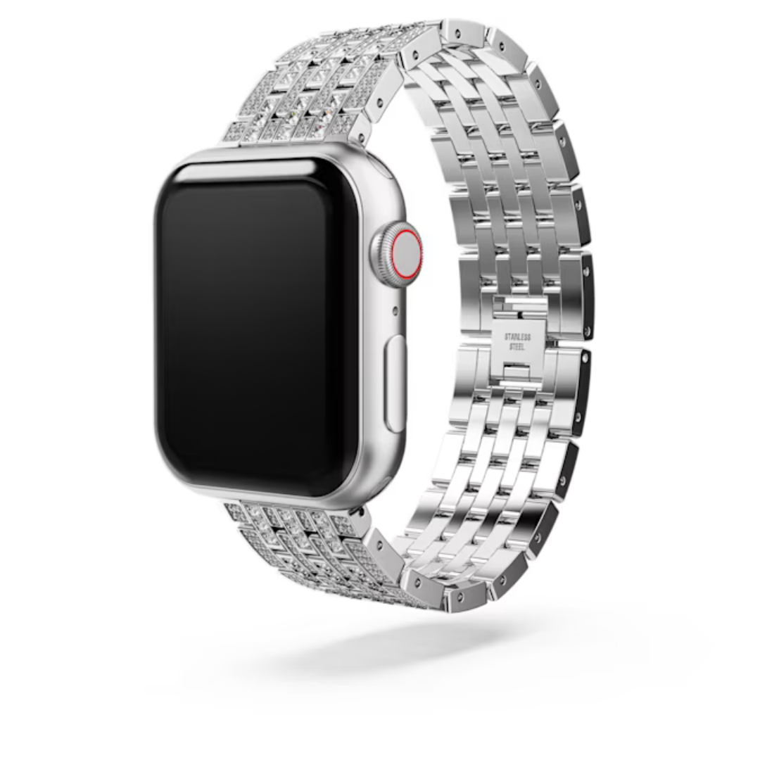 Swarovski Sparkling Princess Apple Watch Strap - Silver