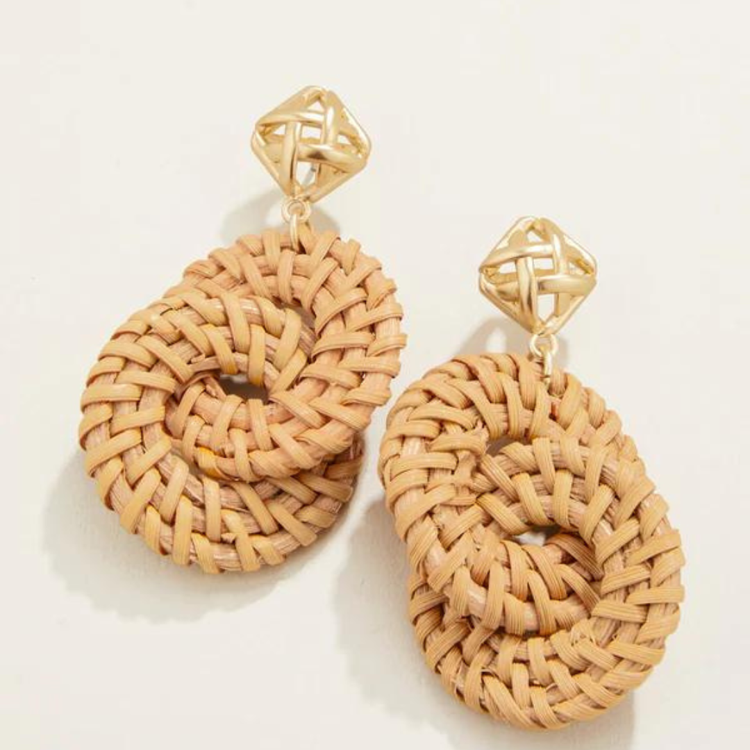 Spartina Cane Wicker Ring Earrings