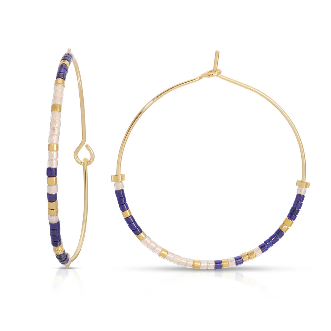 Dot & Dash Morse Code Hoop Earrings - Joshua 1:9