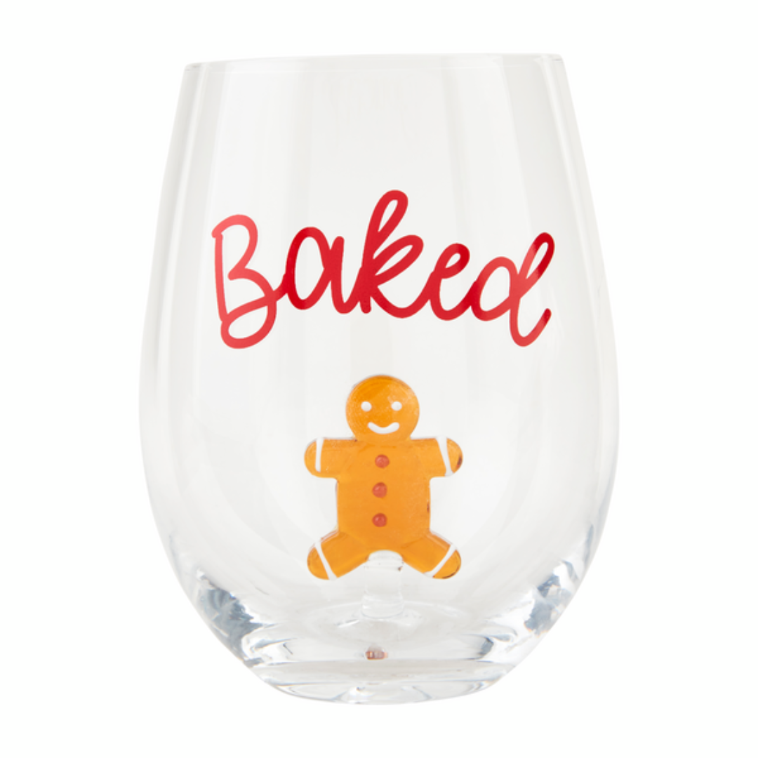 Mud Pie Christmas Icon Wine Glass