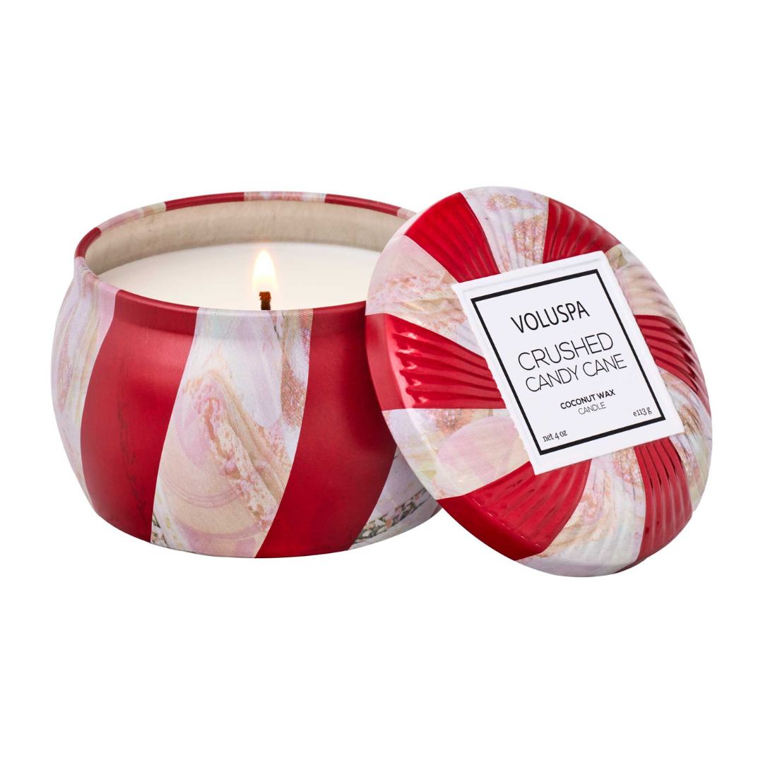 Voluspa Mini Tin Candle - Crushed Candy Cane