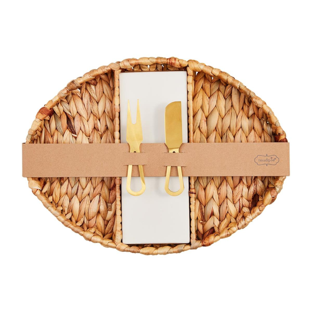 Mud Pie Woven Oval Serving Tray