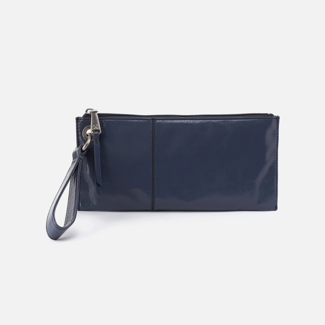 Hobo Vida Wristlet Polished Leather - Blue Stone