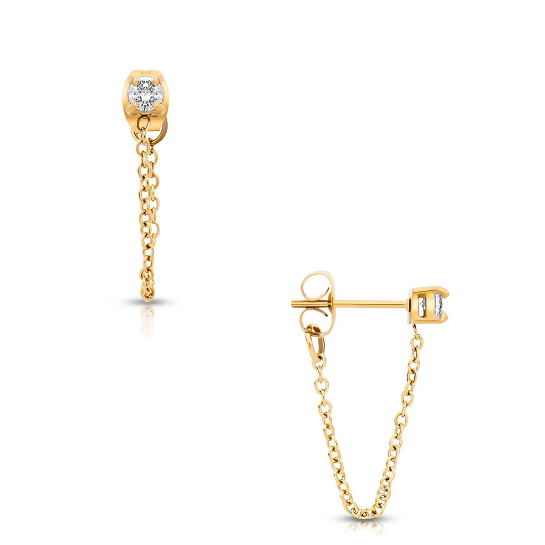 Ellie Vail Sloane Chain Stud Earrings - Gold