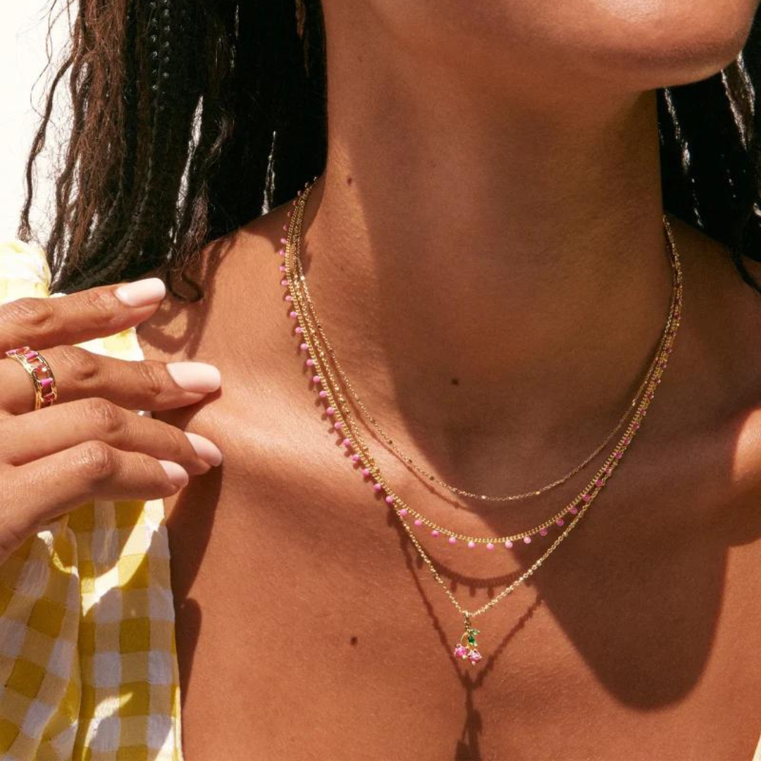Kendra Scott Cherry Short Pendant Necklace - Gold
