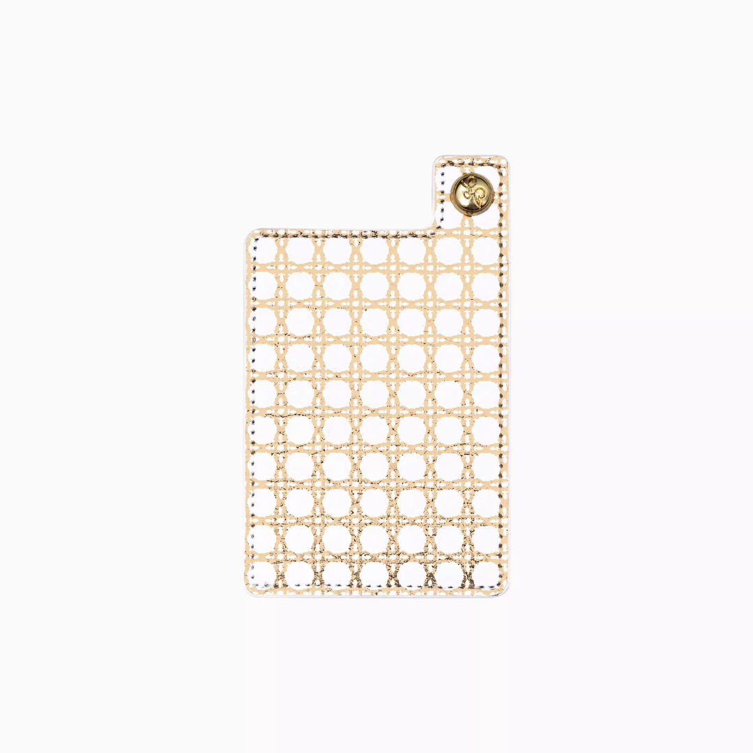 Lilly Pulitzer Expandable Phone Pocket - Gold Metallic Caning