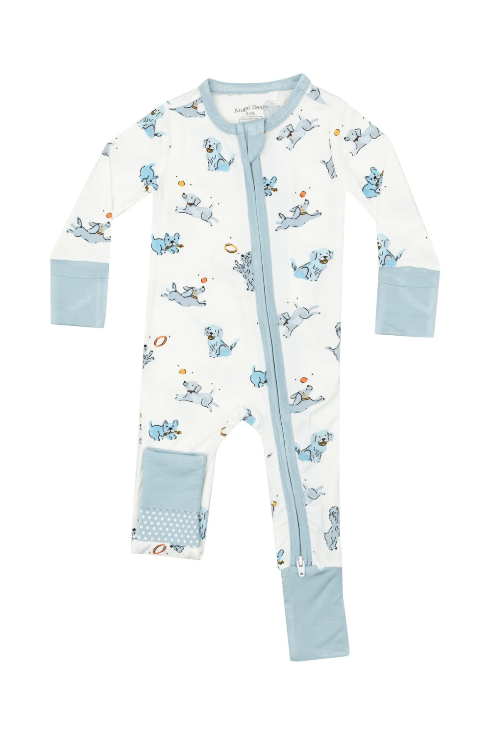 Angel Dear 2-Way Zip Romper - Playful Puppies