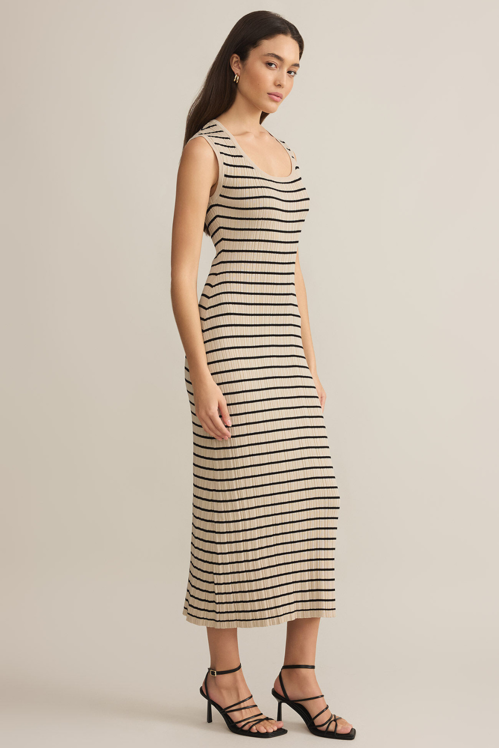 Z Supply Gisele Stripe Midi Dress - Sandshell