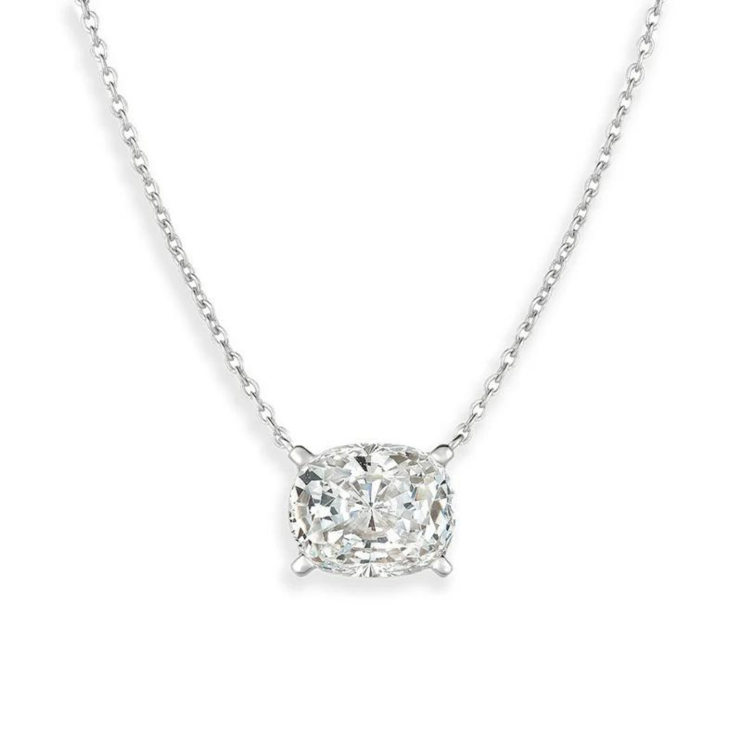 Crislu Cushion Cut Pendant Necklace