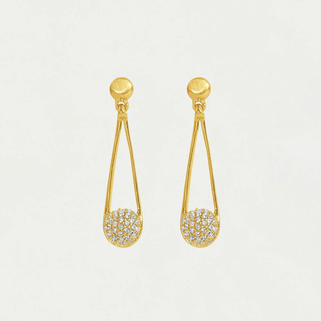 Dean Davidson Signature Pave Mini Ipanema Earrings - White Topaz/Gold